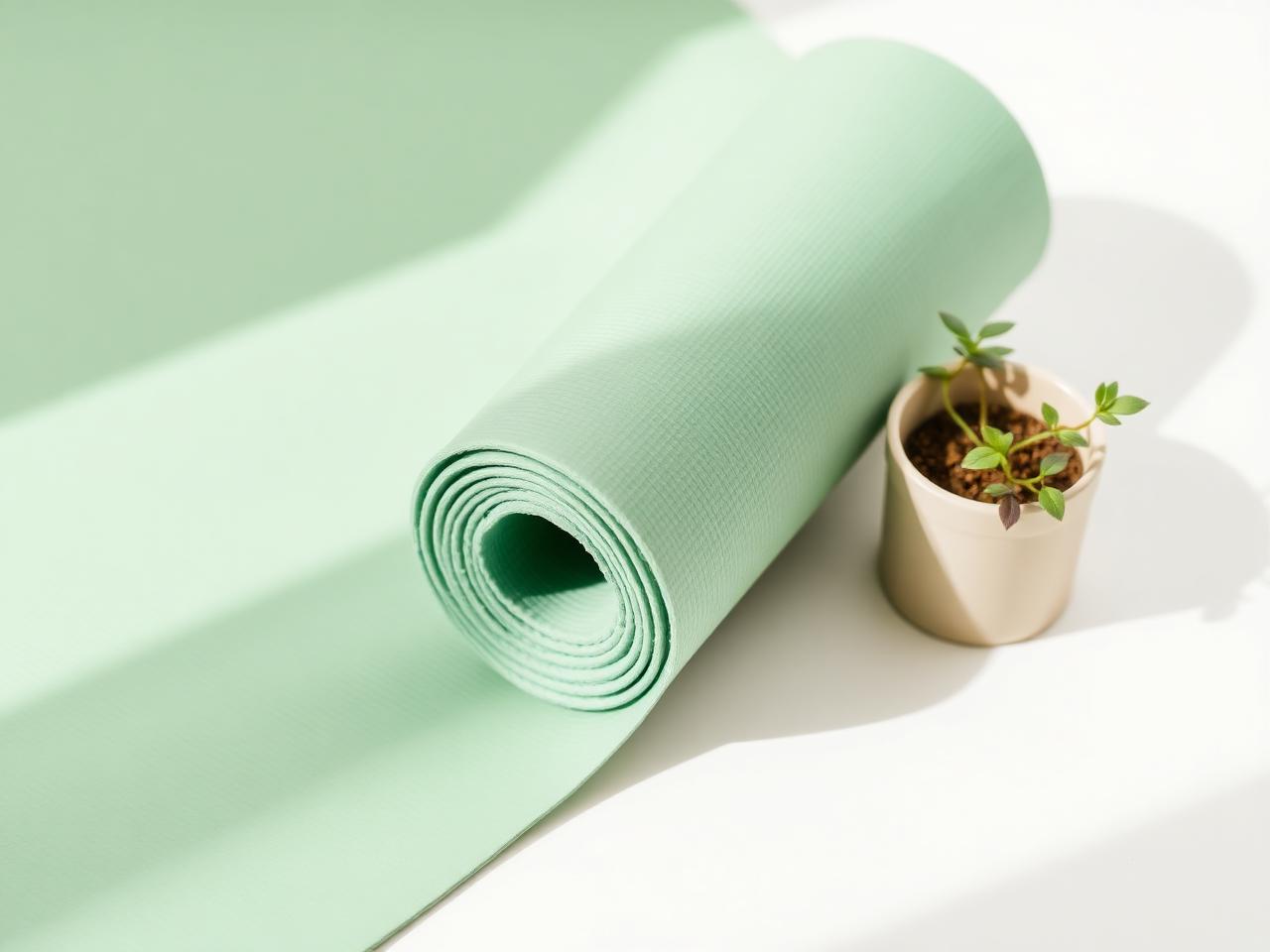 Yogamatte und Pflanze